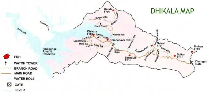 dhikala forest lodge map
