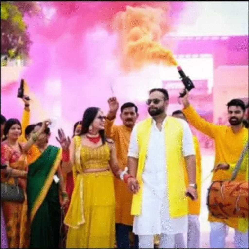 colour pyro gun for wedding in jim corbett